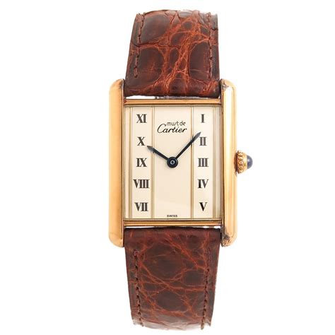 cartier vermeil ladies watch|must de cartier tank vermeil.